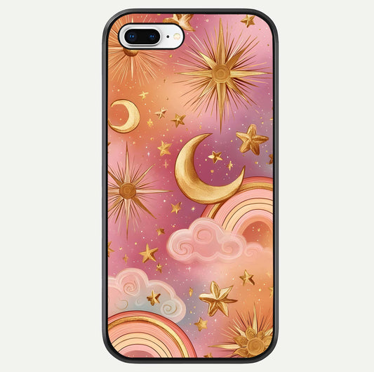 Golden Celestial Dreams Glass Case For iPhone 8 Plus by Custom World