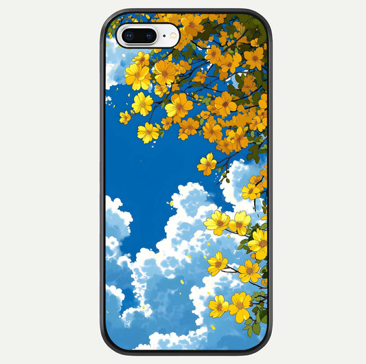 Golden Petal Sky Glass Case For iPhone 8 Plus by Custom World