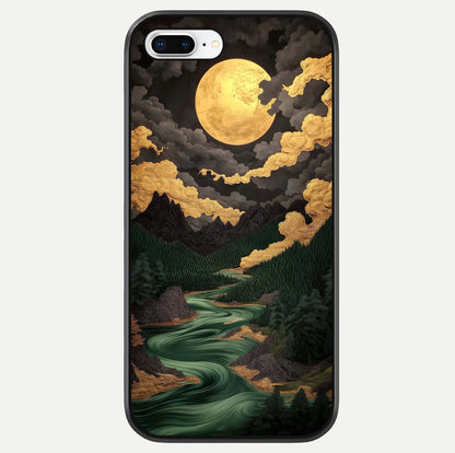 Golden River Moon Glass Case For iPhone 8 Plus by Custom World