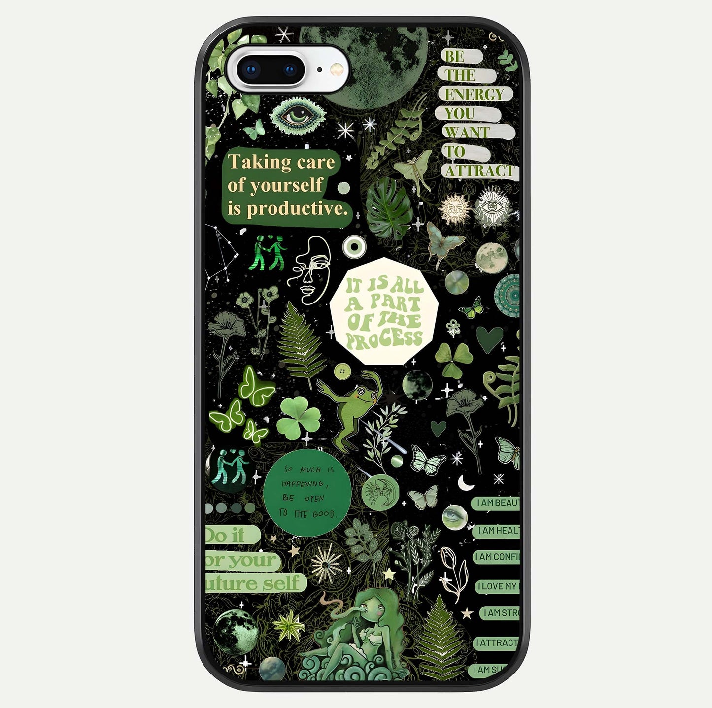 Green Moon Energy Glass Case For iPhone 8 Plus by Custom World