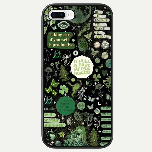 Green Moon Energy Glass Case For iPhone 8 Plus by Custom World