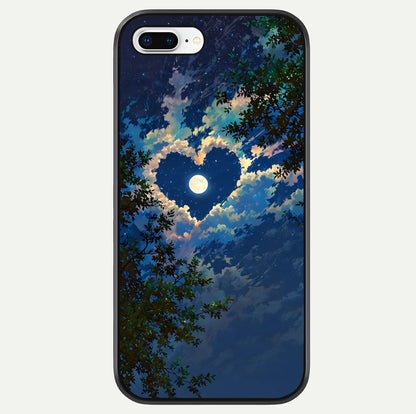 Heart With Moon Sky Glass Case For iPhone 8 Plus by Custom World