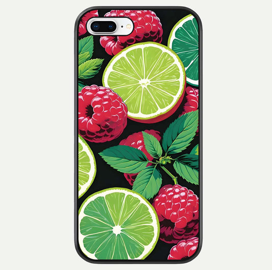 Lime & Raspberry Pattern Glass Case For iPhone 8 Plus by Custom World