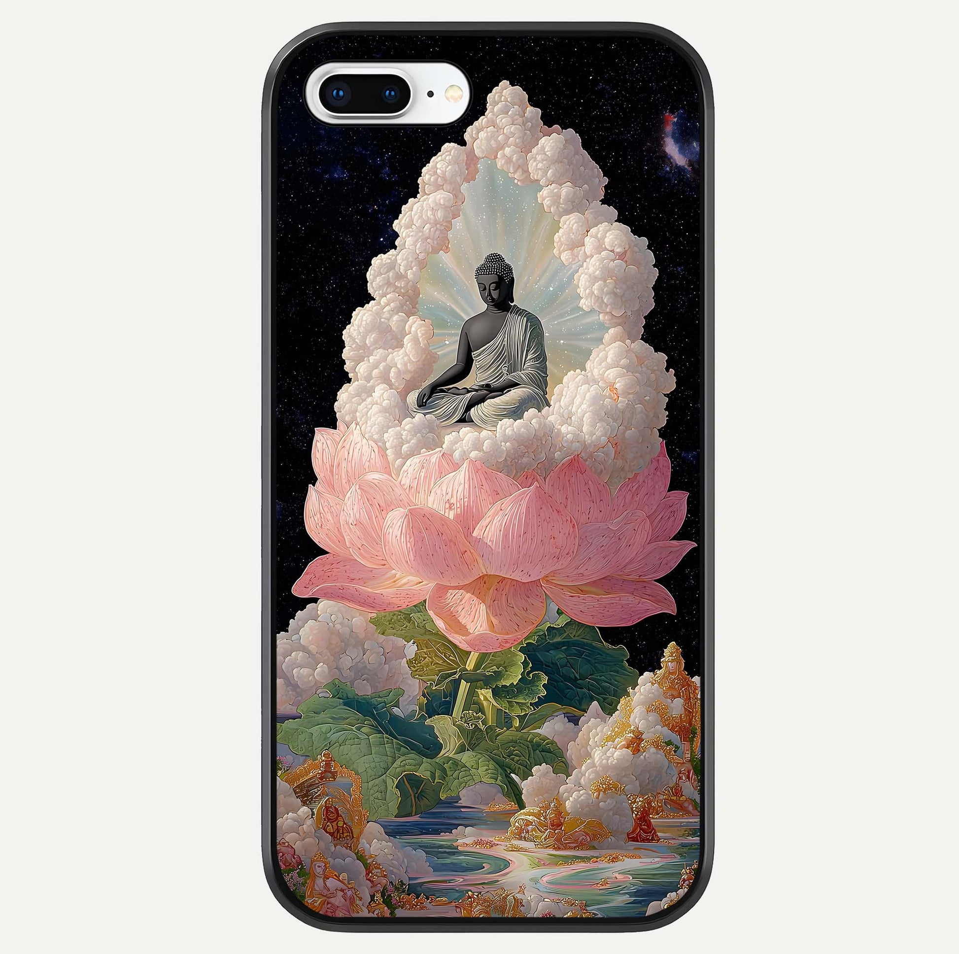 Lotus Divine Peace Glass Case For iPhone 8 Plus by Custom World