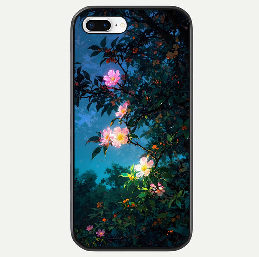 Midnight Bloom Glow Glass Case For iPhone 8 Plus by Custom World