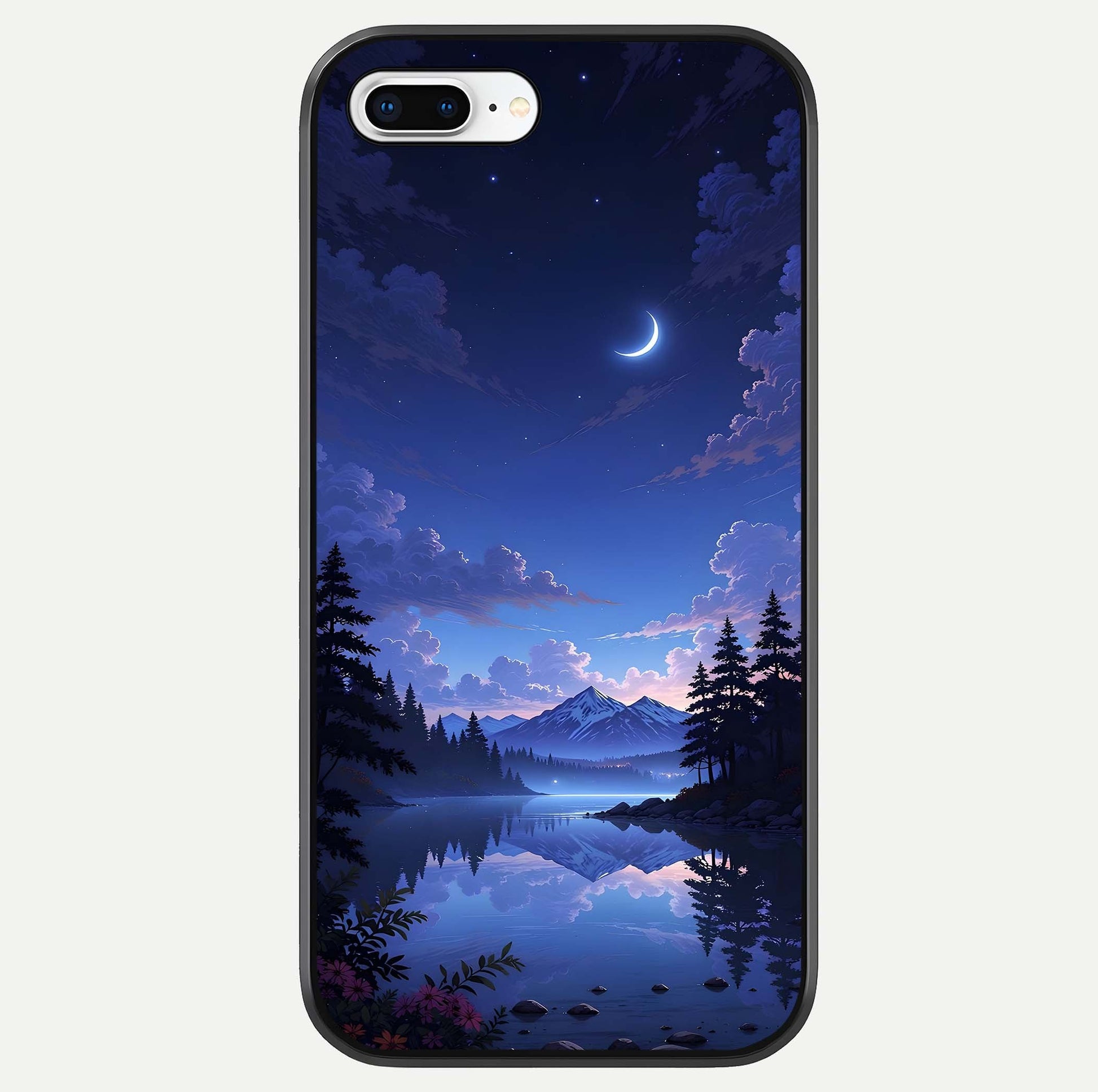 Midnight Lake Peace Glass Case For iPhone 8 Plus by Custom World