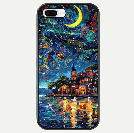 Moonlight Harbor Glow Glass Case For iPhone 8 Plus by Custom World