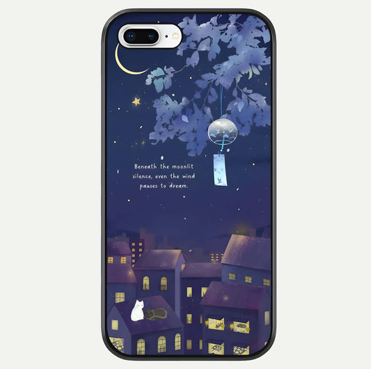 Moonlit Cat Silence Glass Case For iPhone 8 Plus by Custom World