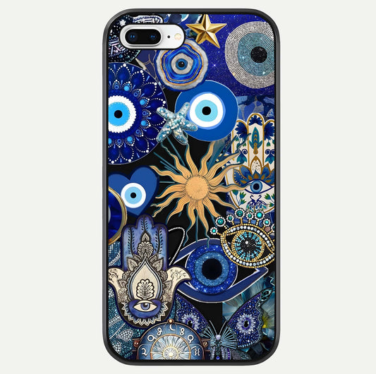 Mystic Blue Evil Eye Glass Case For iPhone 8 Plus by Custom World