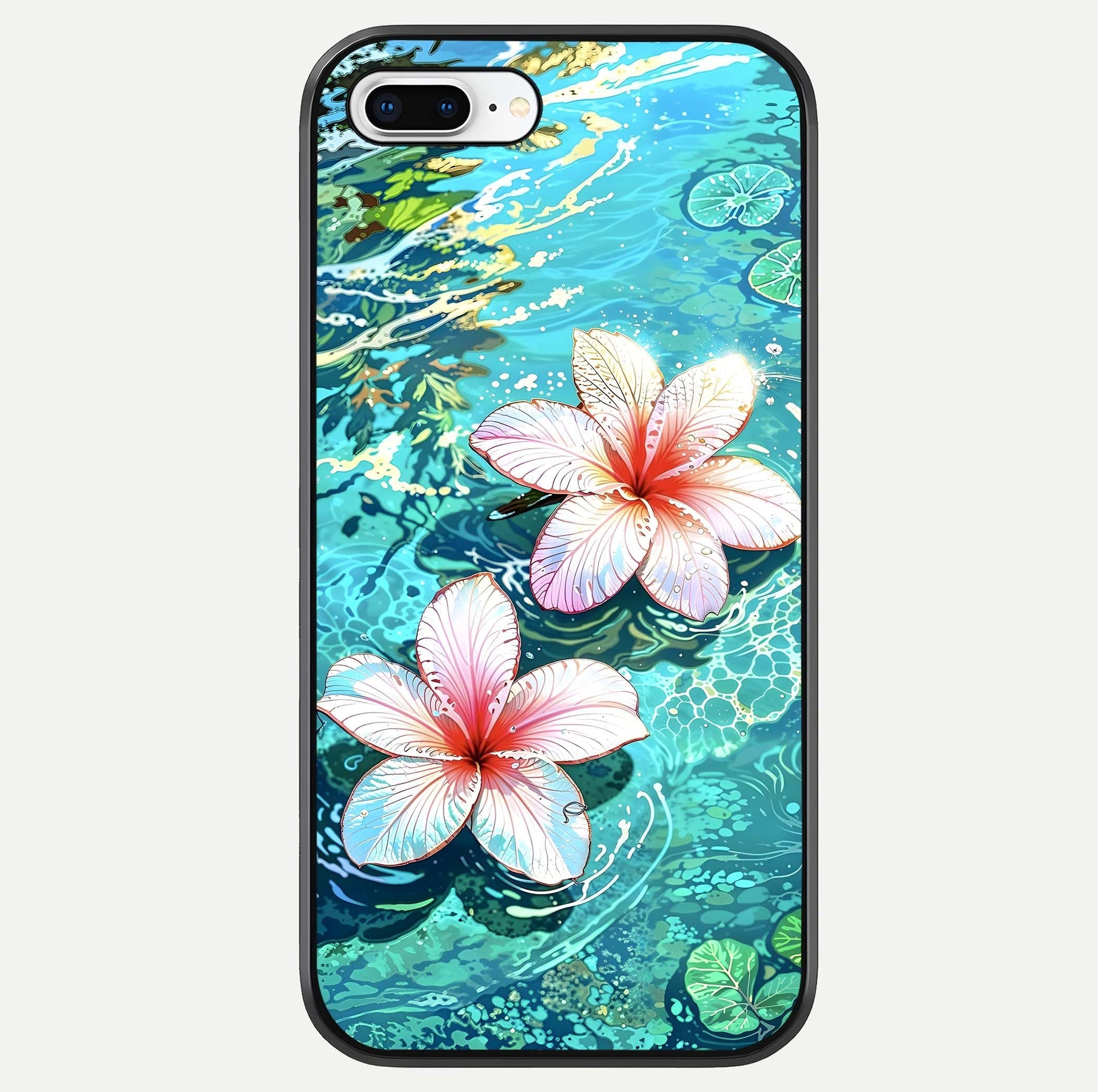Pink Flowers in Water Glass Case For iPhone 8 Plus by Custom World