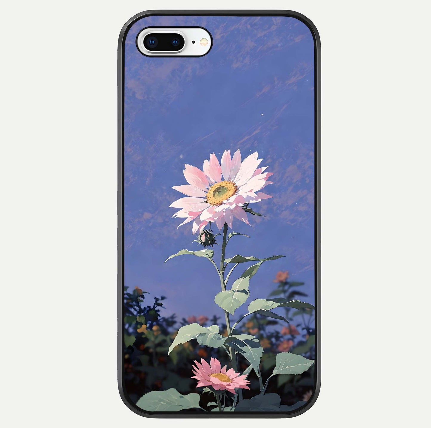 Pink Sunflower Glow Glass Case For iPhone 8 Plus by Custom World