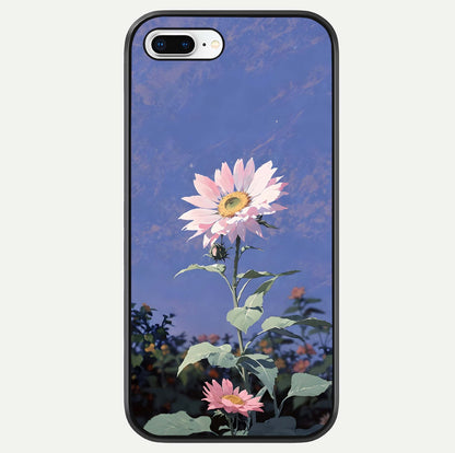 Pink Sunflower Glow Glass Case For iPhone 8 Plus by Custom World