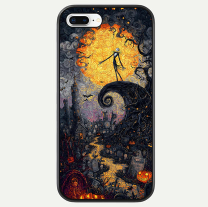 Pumpkin Moon Night Glass Case For iPhone 8 Plus by Custom World