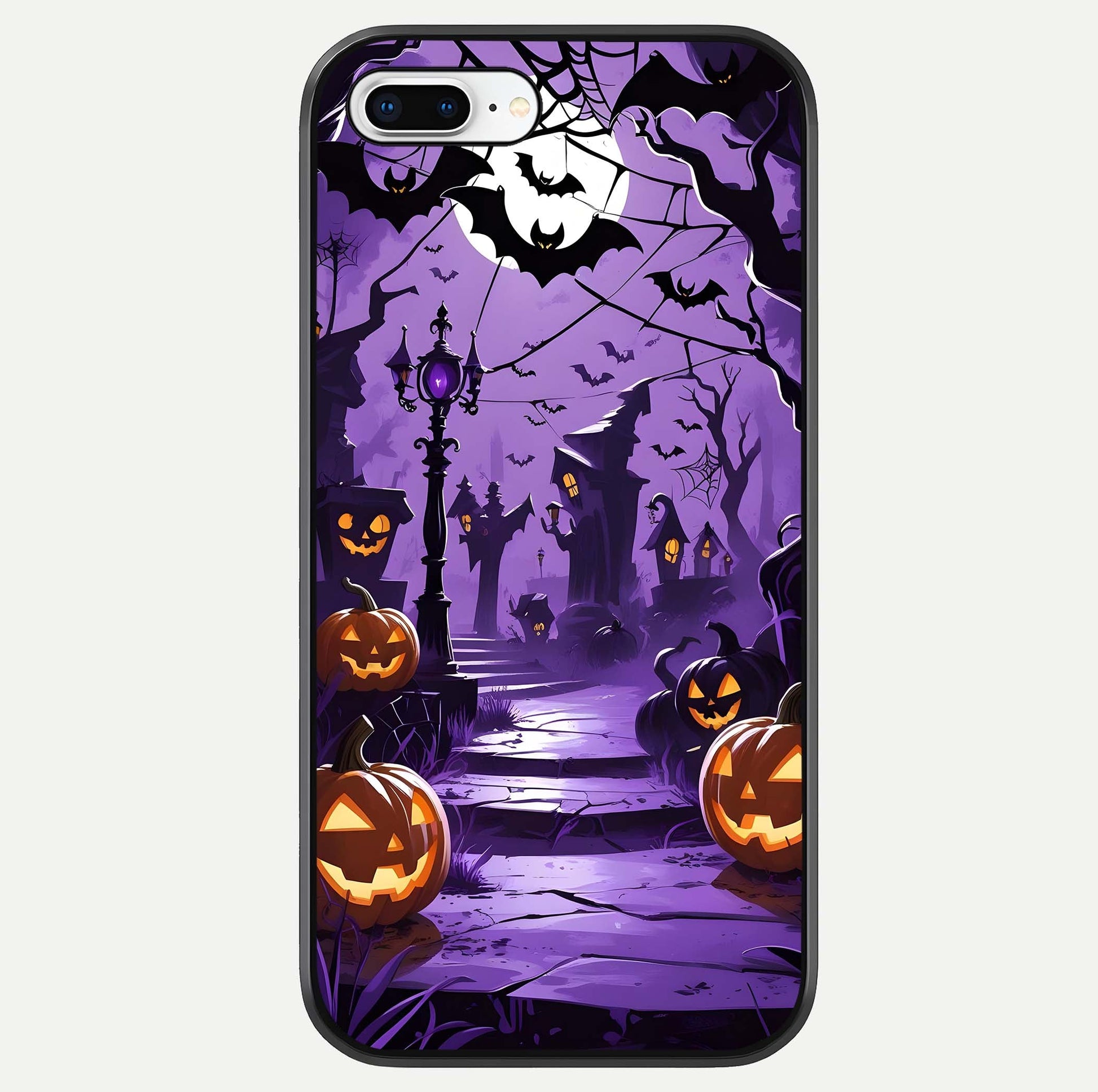 Pumpkin Patch Halloween Glass Case For iPhone 8 Plus by Custom World