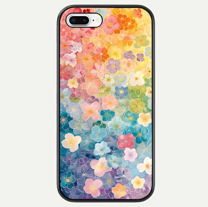 Rainbow Blossom Burst Glass Case For iPhone 8 Plus by Custom World