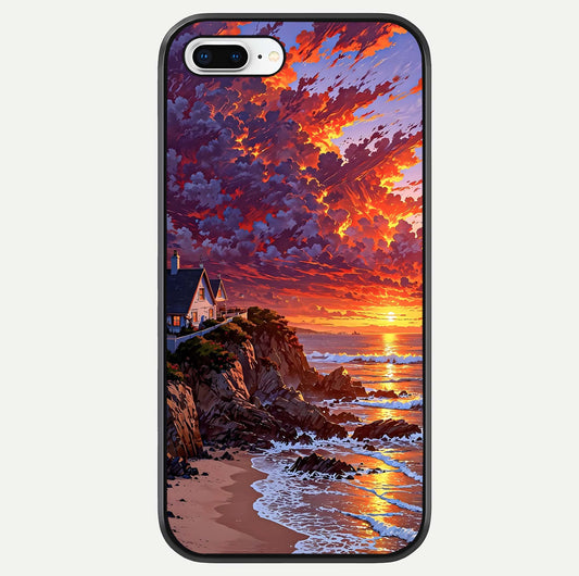 Sunset House By Sea Glass Case For iPhone 8 Plus by Custom World