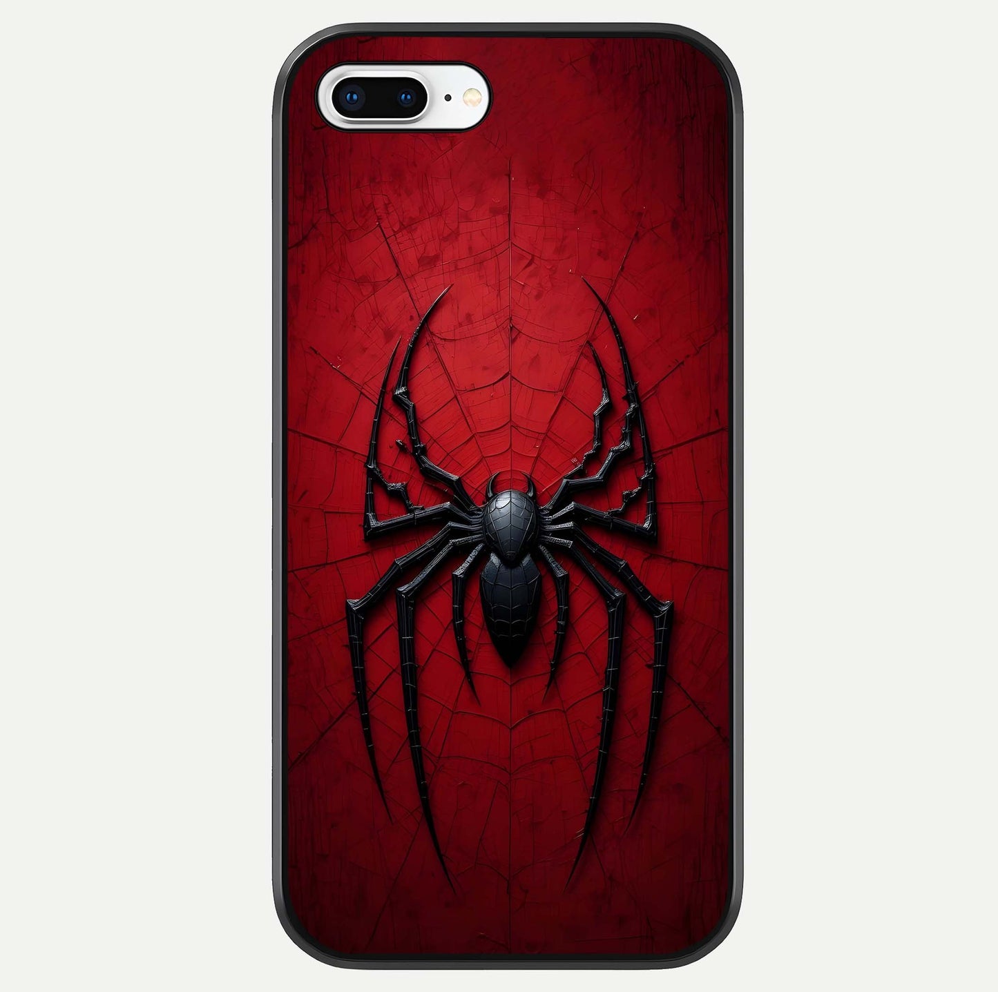Superhero Web Emblem Glass Case For iPhone 8 Plus by Custom World