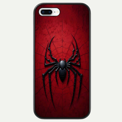 Superhero Web Emblem Glass Case For iPhone 8 Plus by Custom World