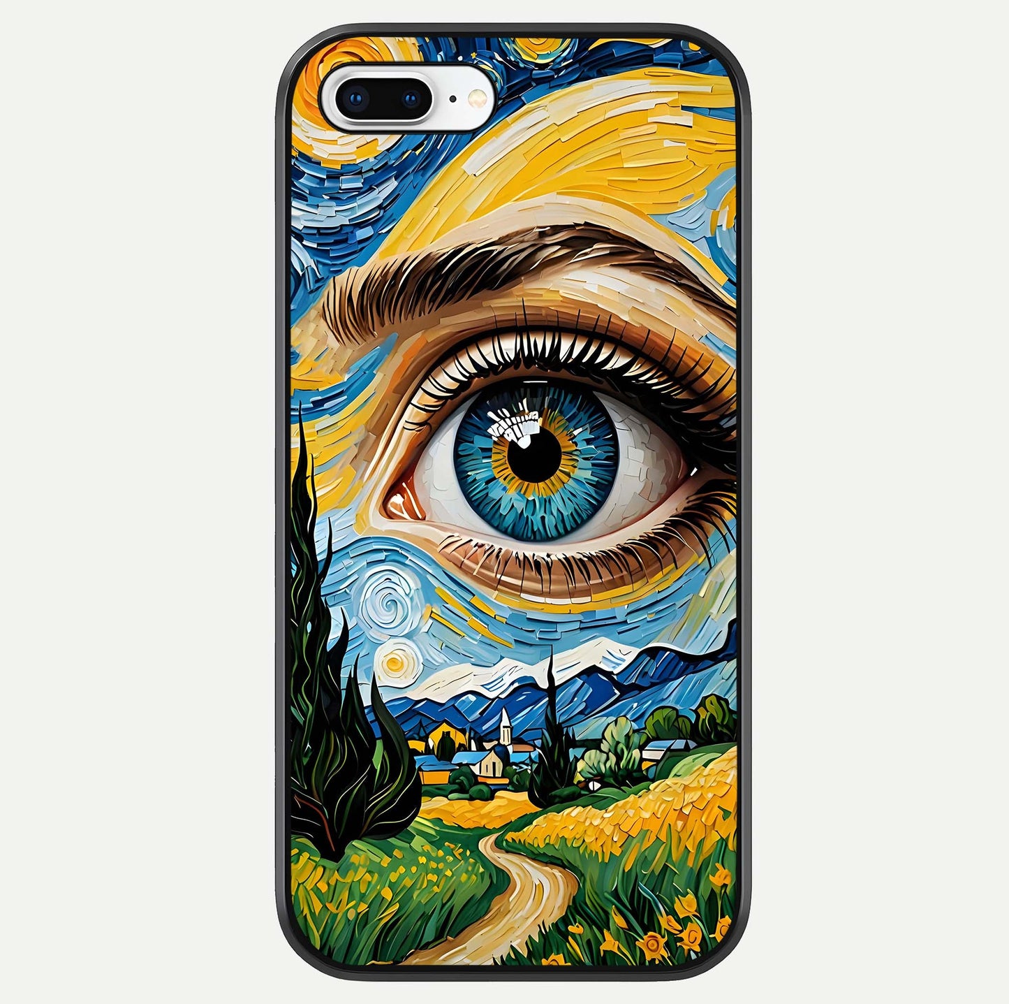 Van Gogh Eye Glass Case For iPhone 8 Plus by Custom World