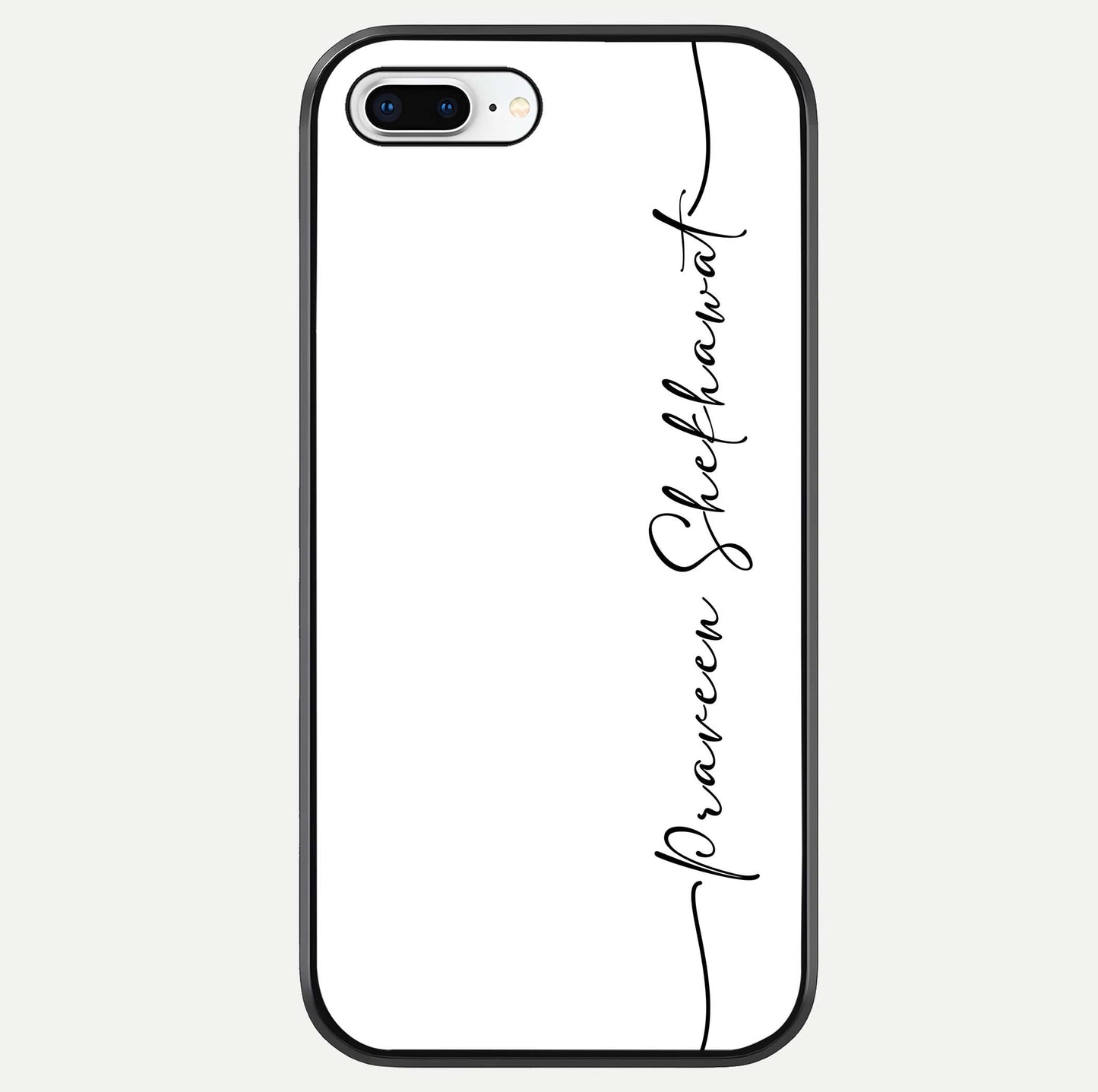 White Tune Custom Name Glass Case For iPhone 8 Plus by Custom World