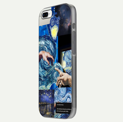 Aesthetic Vando Hands Glass Case for iPhone 16 Pro side-angle image showcasing hand design, protective edges, and gloss texture
