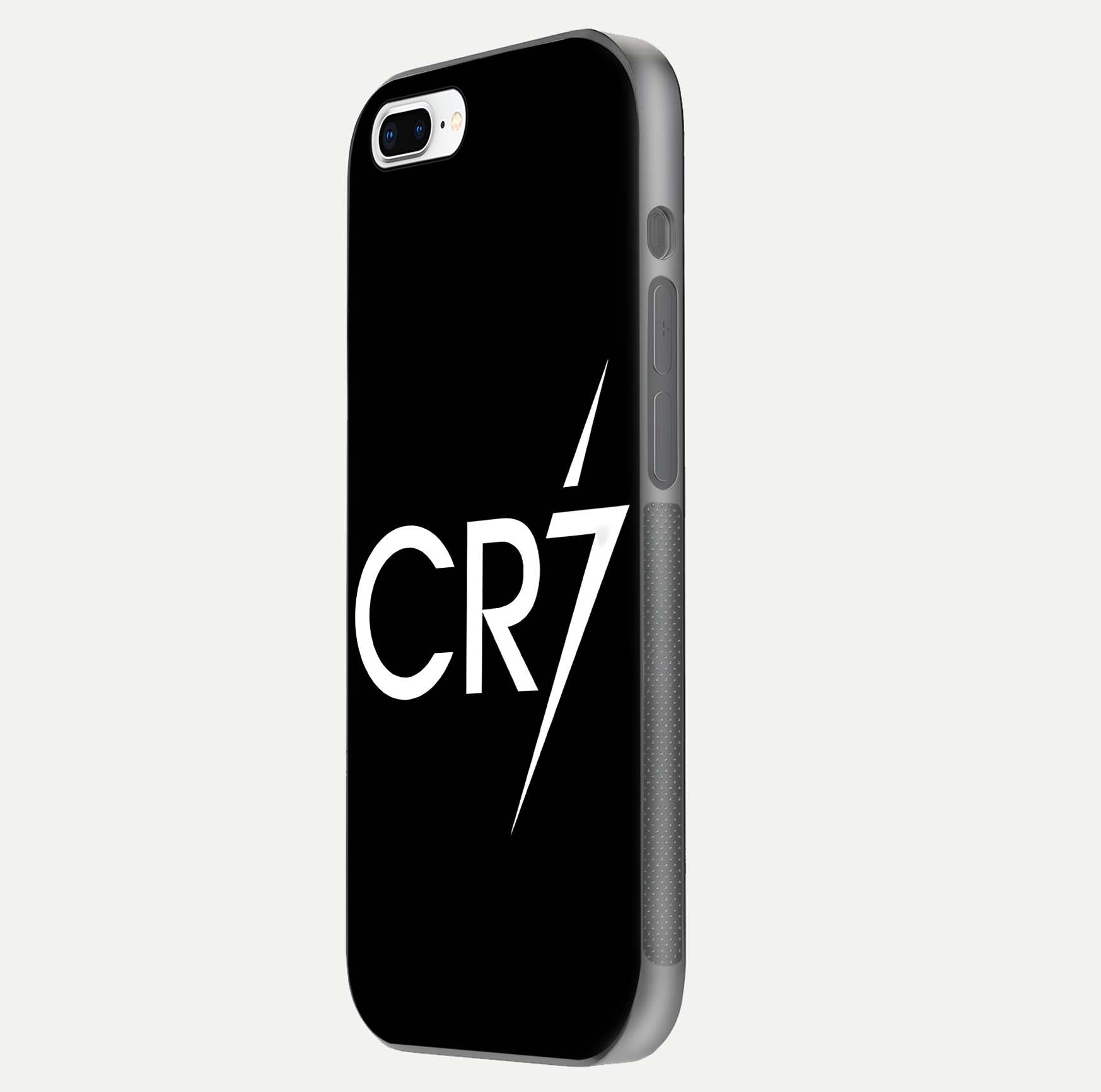 CR7 Elite Strike Glass Case for iPhone 8 Plus side-angle image showing polished edges and vibrant design