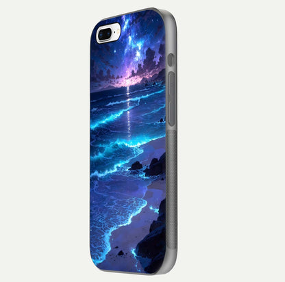Classic Damn Look Glass Case for iPhone 8 Plus side-angle photo showing shine texture and curve reflection