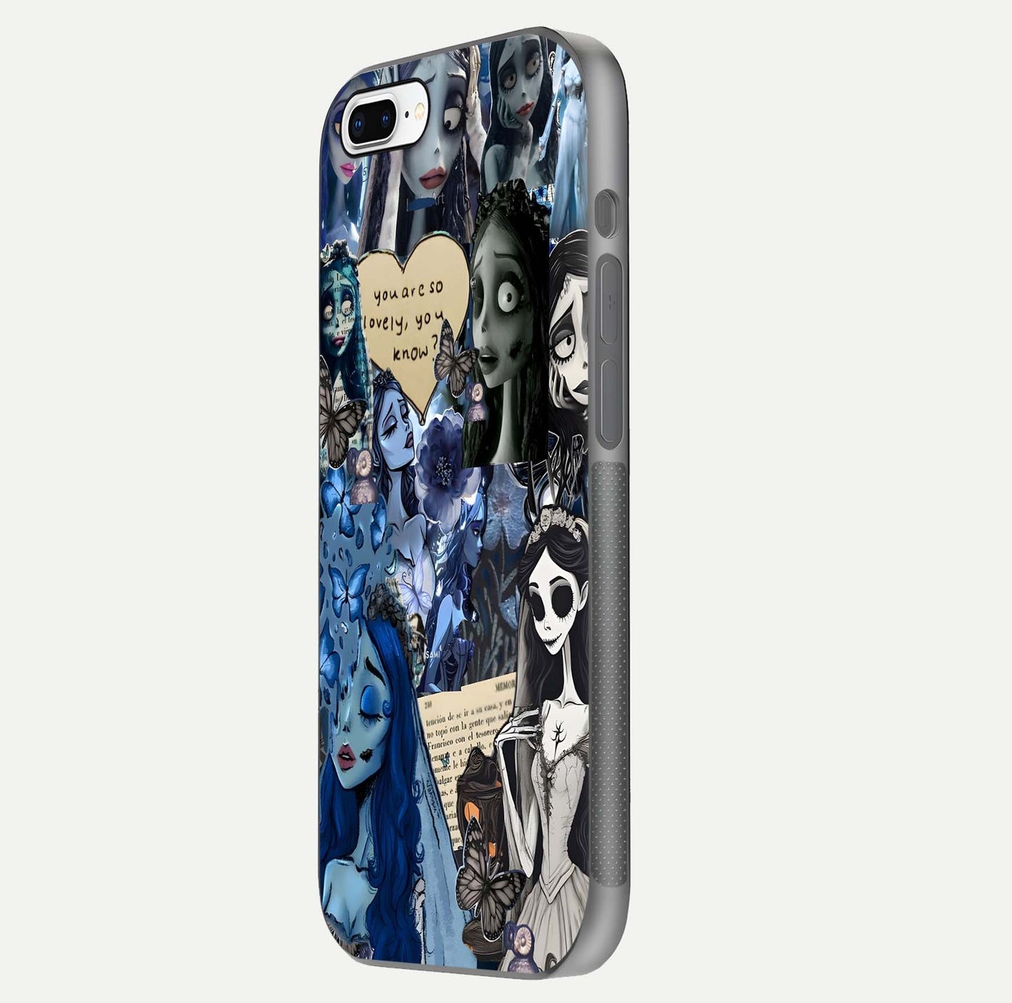 Corpse Bride Posters Glass Case for iPhone 8 Plus side-angle image capturing gloss reflection and smooth edge