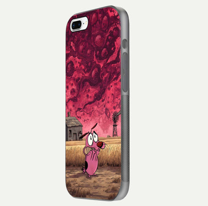 Courage Under Sky Glass Case for iPhone 8 Plus side-angle photo showing gloss tone and curve highlight