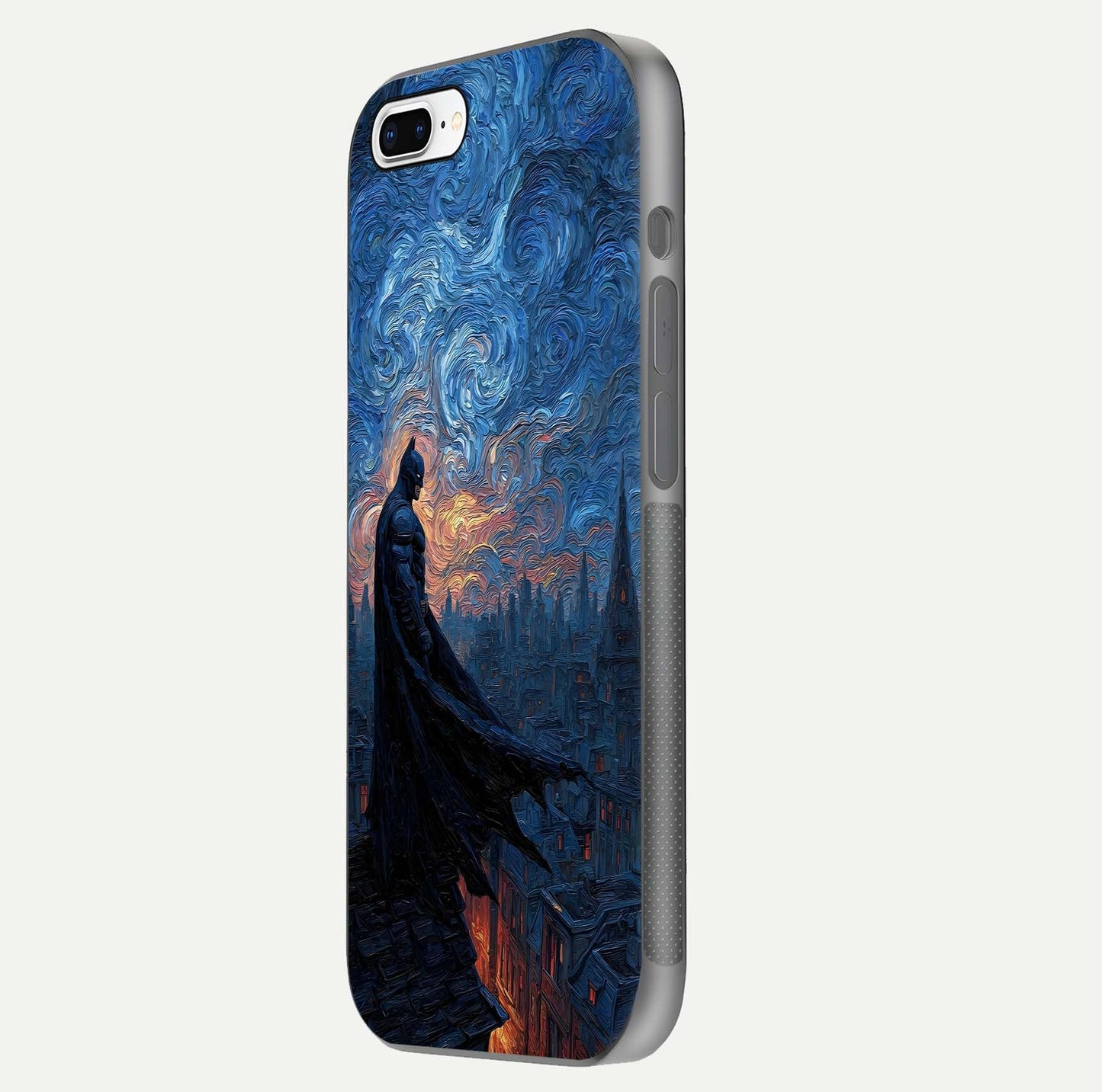 Dark Knight Dusk Glass Case for iPhone 8 Plus side-angle image capturing reflection shine and bold contrast