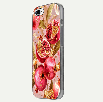 Golden Bloom Glow Glass Case for iPhone 8 Plus side-angle image showing light reflection, gloss texture, and rich tone