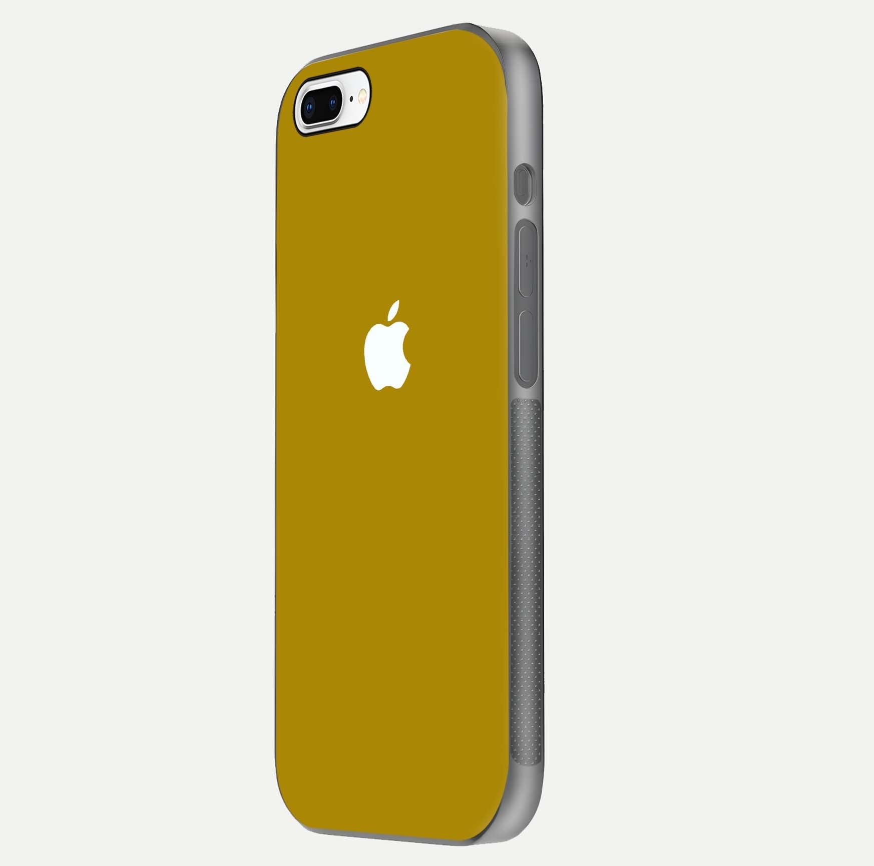 Golden Luxe Aura Glass Case for iPhone 8 Plus side-angle image showing reflection clarity and aura glow