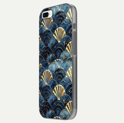 Golden Wave Luxe Glass Case for iPhone 8 Plus side-angle image showing reflection clarity and polished finish