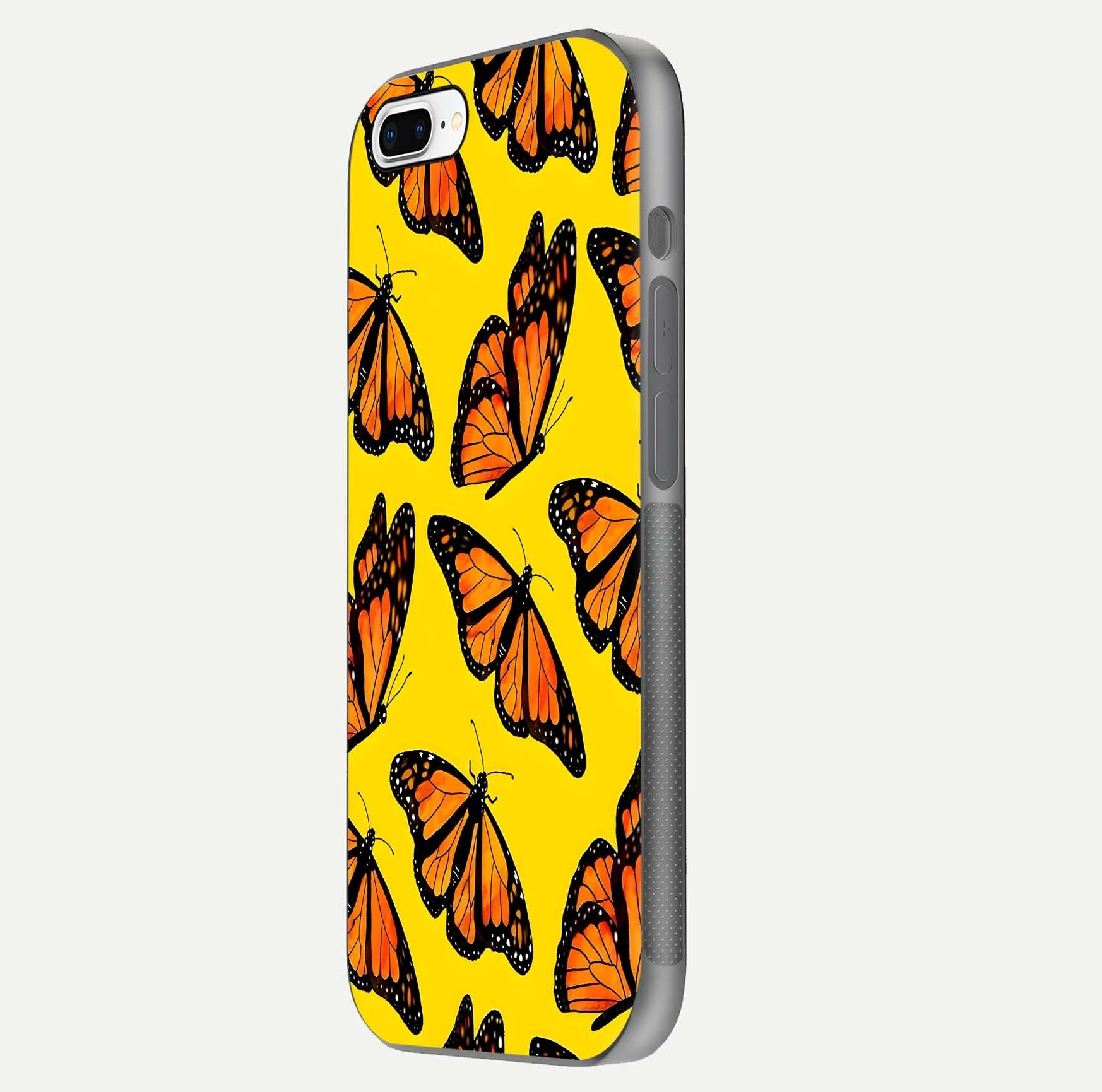 Golden Wing Flight Glass Case for iPhone 8 Plus side-angle image showing polished surface and golden gradient
