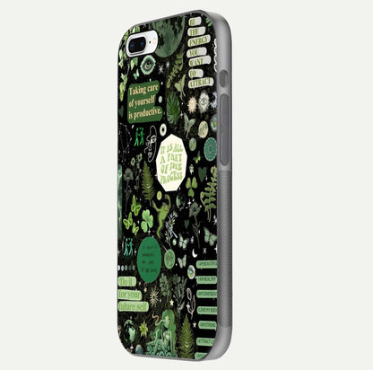 Green Moon Energy Glass Case for iPhone 8 Plus side-angle image showing reflection brilliance and curved finish