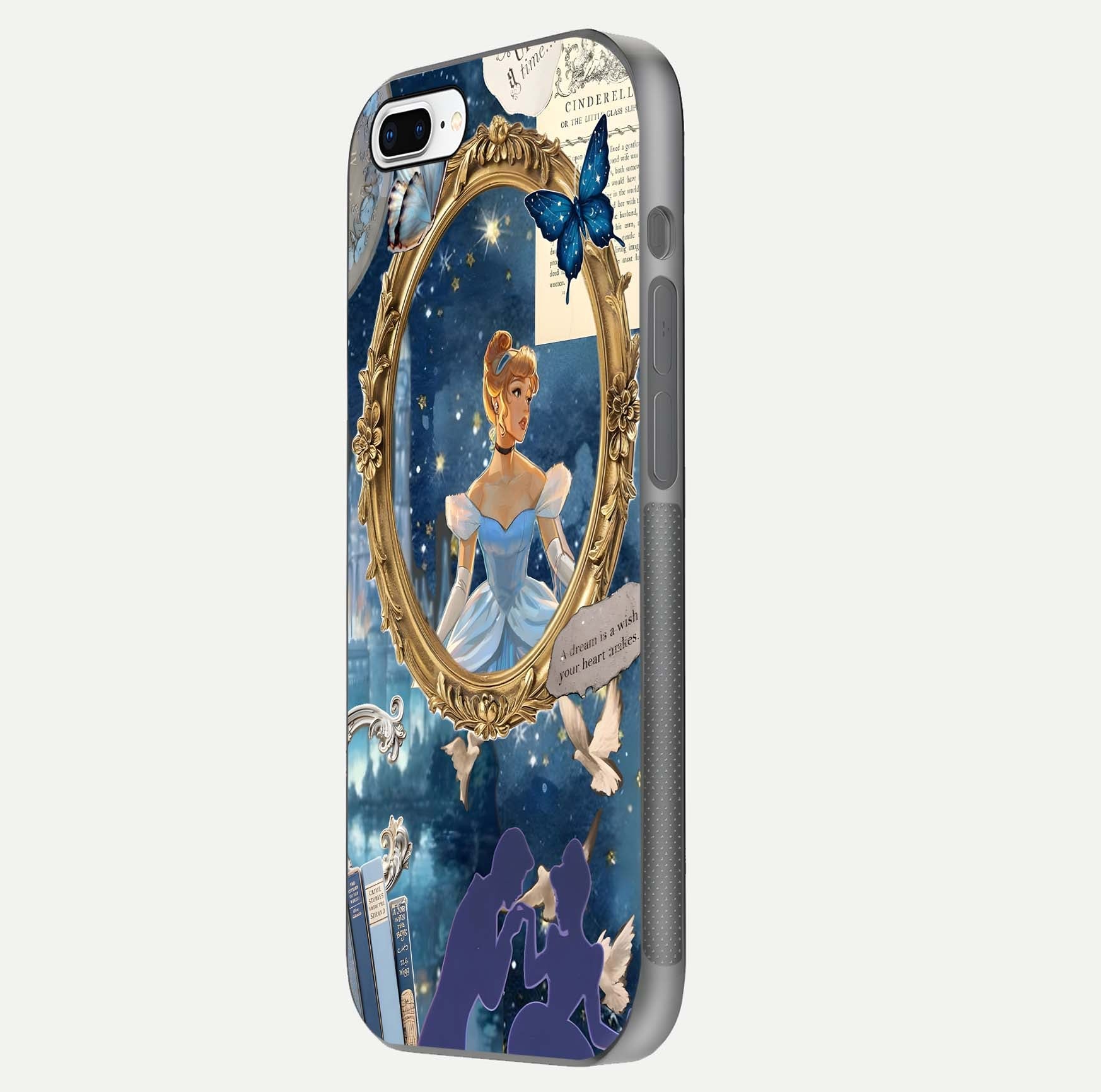 Midnight Queen Glass Case for iPhone 8 Plus side-angle image showing reflection brightness and elegant tone