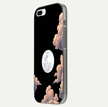 Shade Cloud Moon Glass Case for iPhone 8 Plus side-angle image showing reflection and night-sky detail