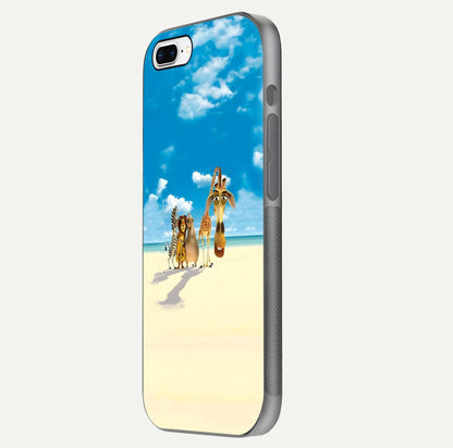 Tropical Fun Squad Glass Case for iPhone 8 Plus side-angle image showing shine, color depth, and surface gloss
