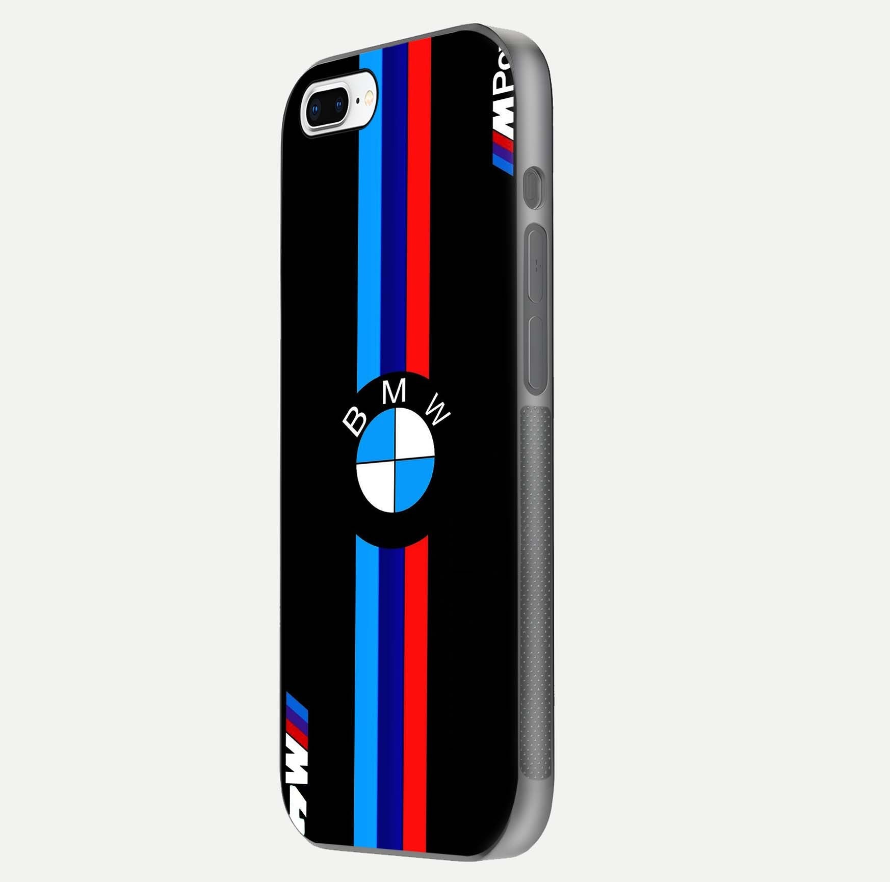 Turbo BMW Beast Glass Case for iPhone 8 Plus side-angle image showing reflection and sleek edge styling