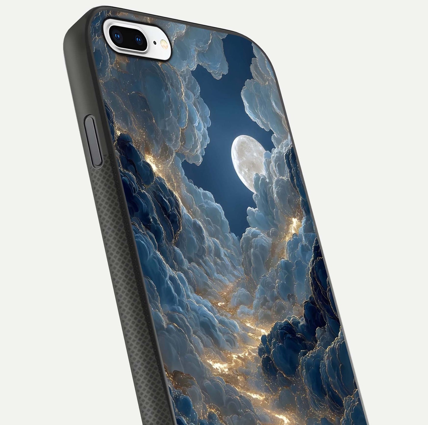 Celestial Cloud Road Glass Case for iPhone 8 Plus close-up view showing road gradient and cloud reflection shine