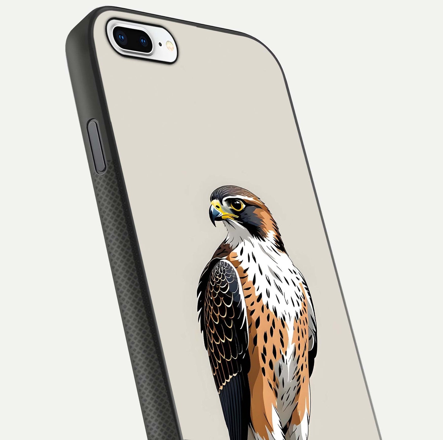 Clever Eagle Glass Case for iPhone 8 Plus close-up highlighting eagle detail and HD reflection