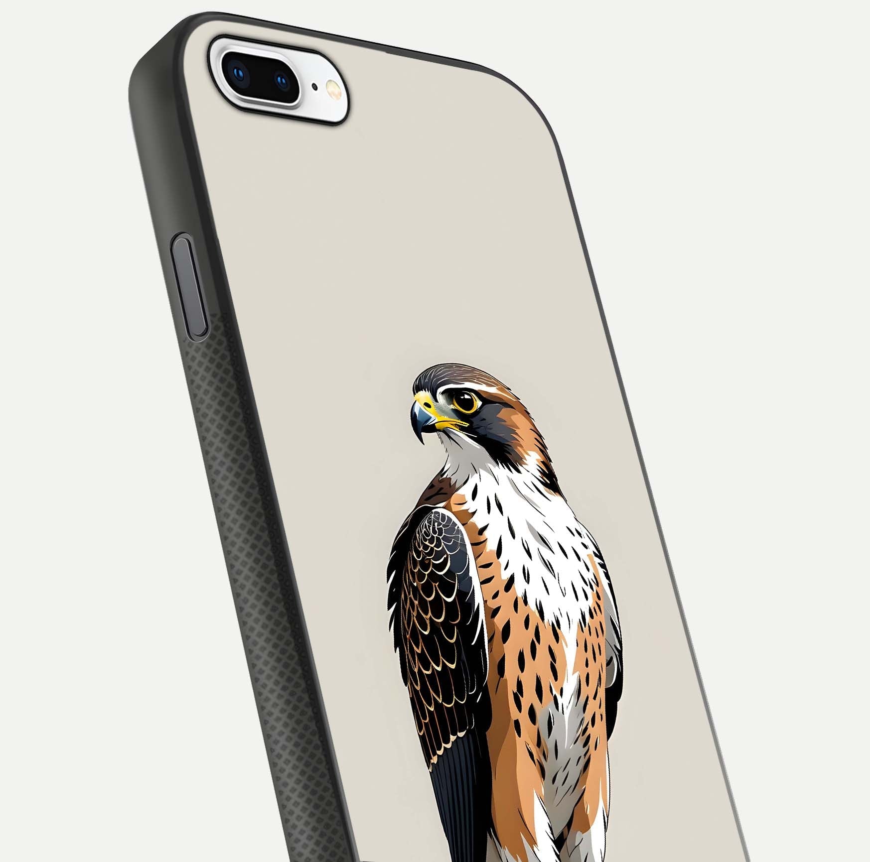 Clever Eagle Glass Case for iPhone 8 Plus close-up highlighting eagle detail and HD reflection