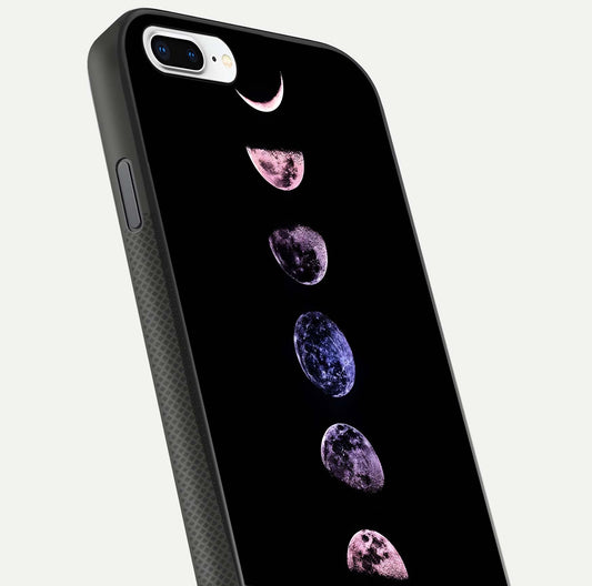 Crimson All Planets Glass Case for iPhone 8 Plus close-up highlighting planet details and reflection polish