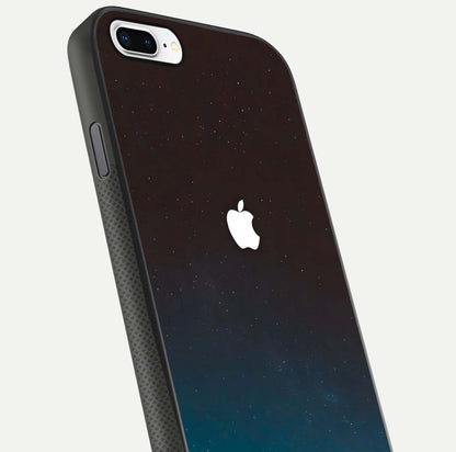 Green Emerald Apple Logo Glass Case for iPhone 8 Plus close-up angled shot showing color depth and reflection clarity