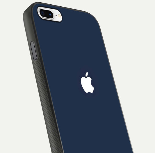 Minimal Apple Night Glass Case for iPhone 8 Plus close-up angled shot showing clean reflection and soft tone