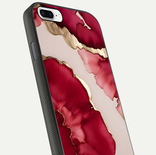 Pink & White Marble Glass Case For iPhone 8 Plus