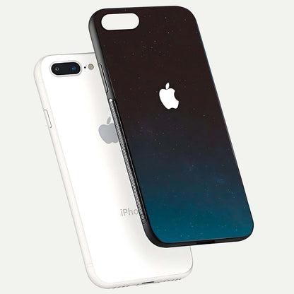 Green Emerald Apple Logo Glass Case for iPhone 8 Plus floating dual-view mockup showing glossy shine and premium color tone