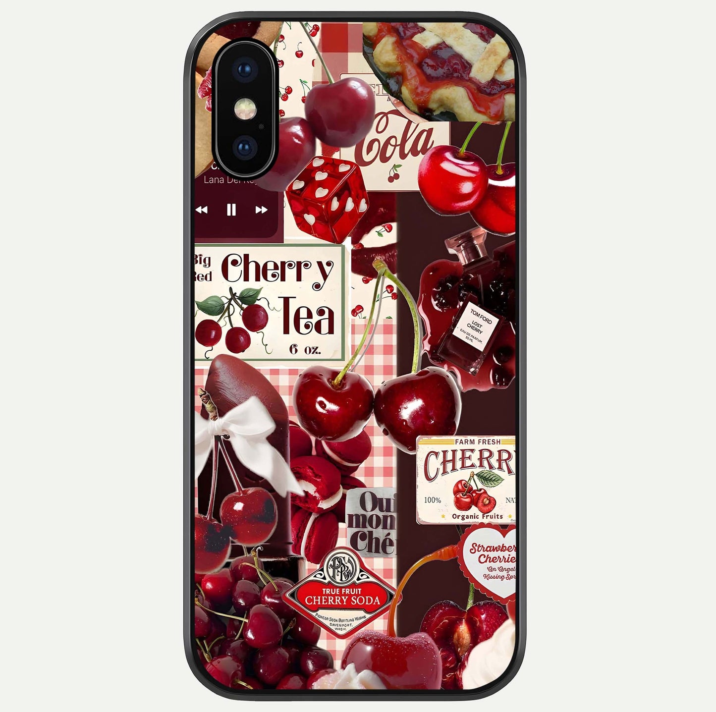 Aesthetic Cherry Tea Glass Case For iPhone 16 Pro by Custom World