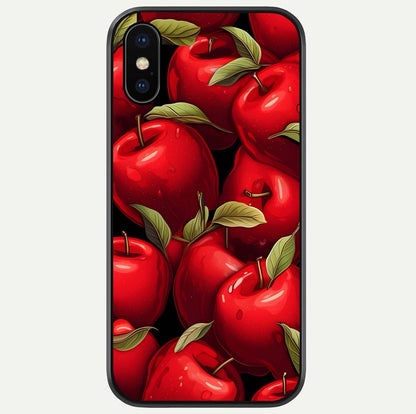 Apple Pattern Glass Case For iPhone X by Custom World