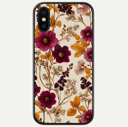 Autumn Wine Bloom Glass Case For iPhone X by Custom World
